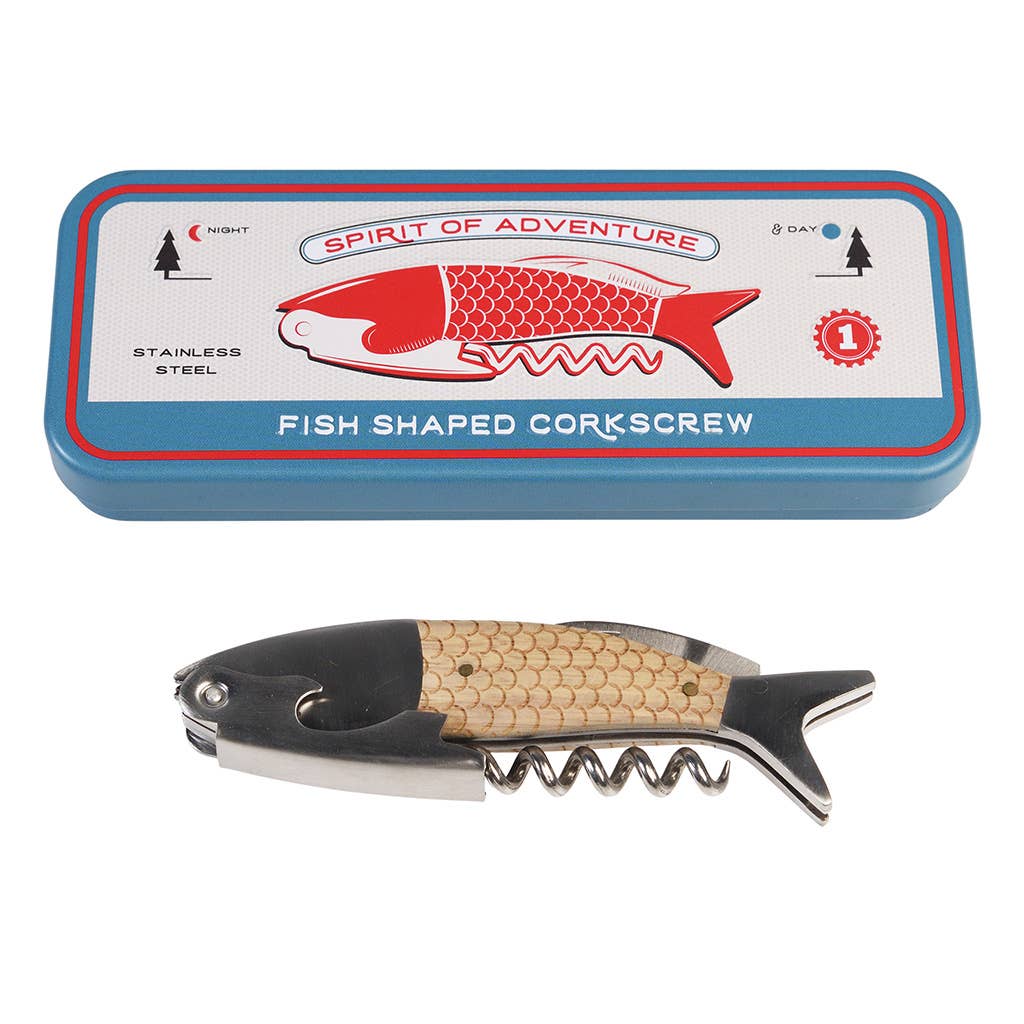 Fish Shaped Corkscrew in a Tin