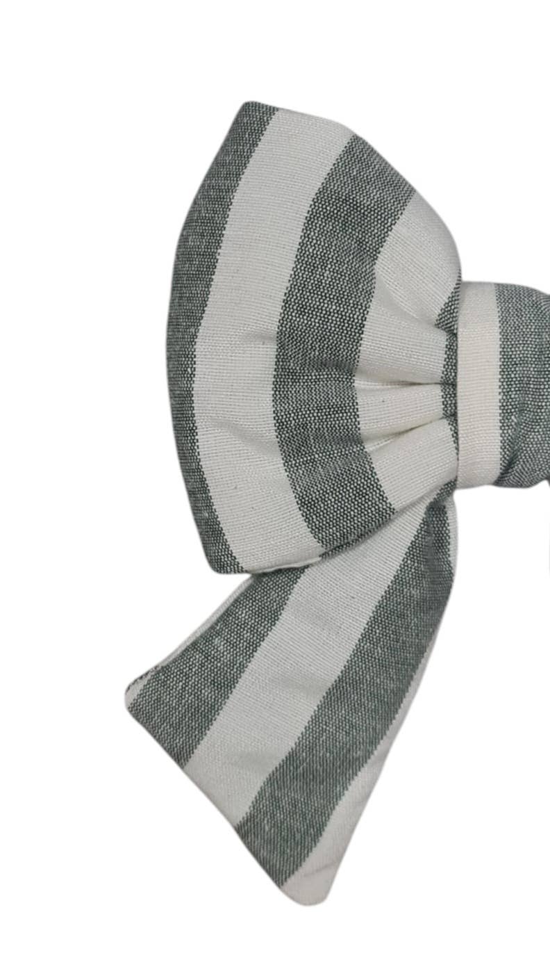 Cotton Padded Bow in Wide Stripe
