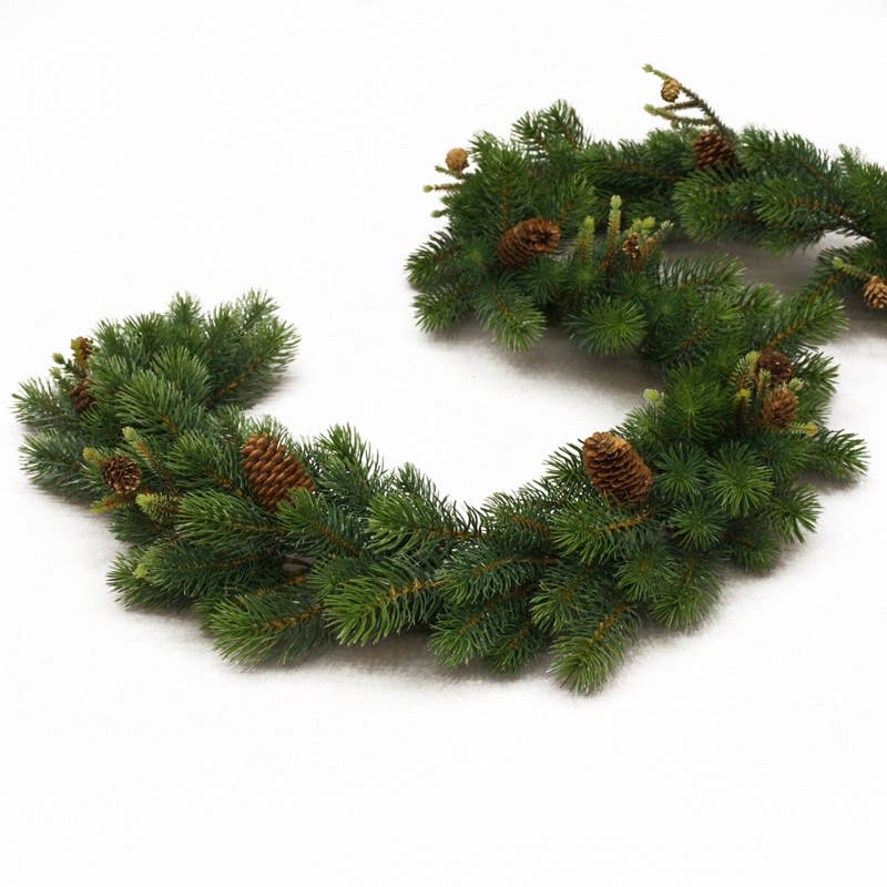 Mixed Fir Garland with Cones