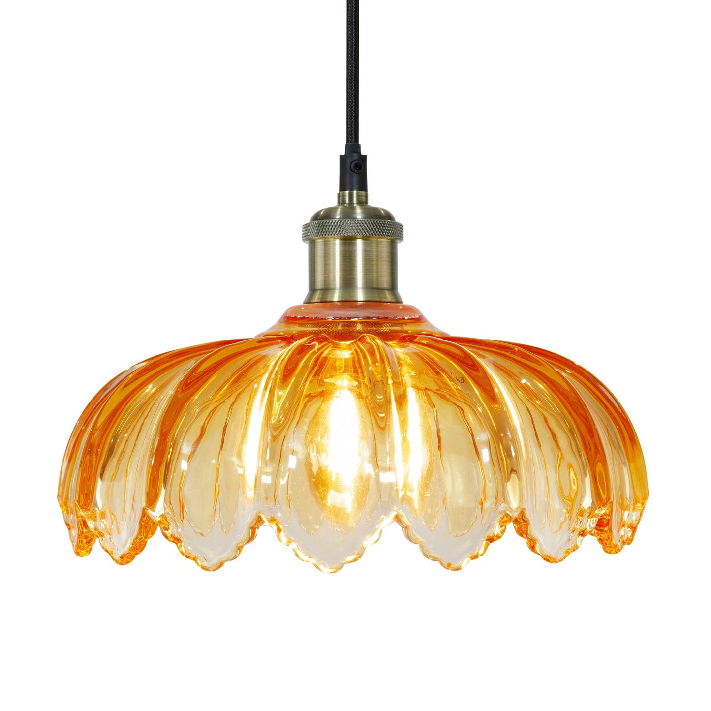 Pétale Coloured Glass Suspension: Green