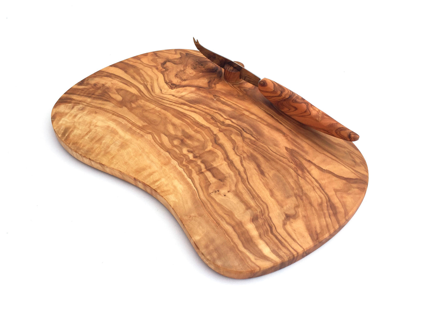 Handmade Olive Wood Cheese Board With Knife