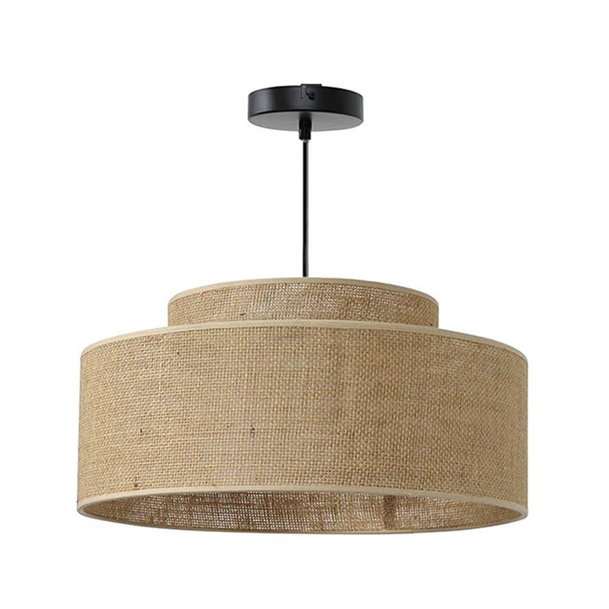 Sisal Tiered Drum Pendant