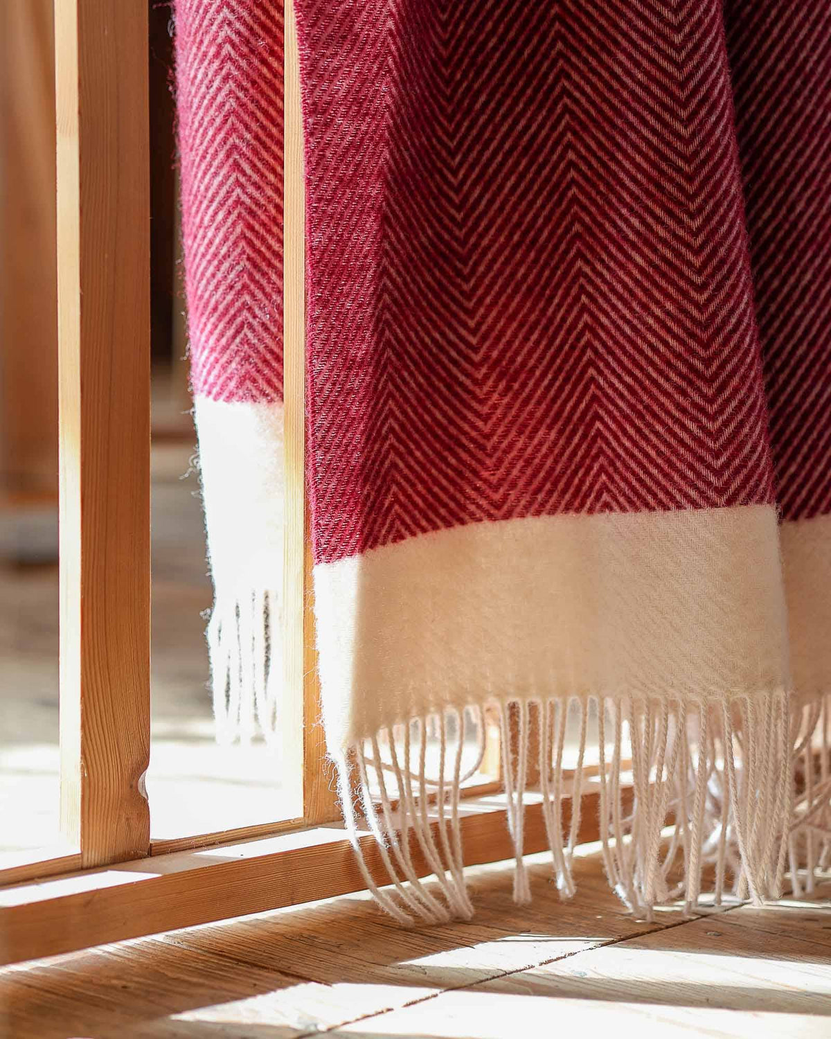 Wool Throw Blanket - Florence Red