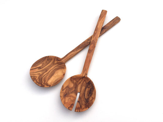 Olive Wood Salad Servers Set