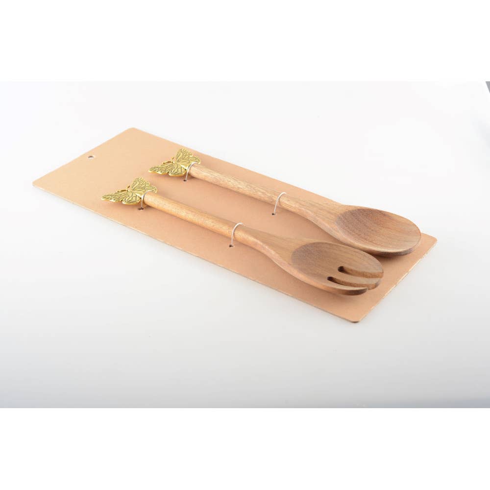 Golden Butterfly Salad Servers