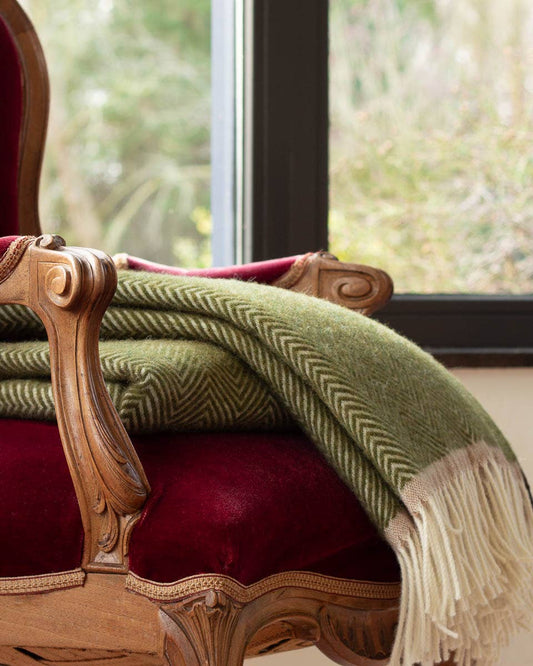Denver Throw Blanket in Olive Green