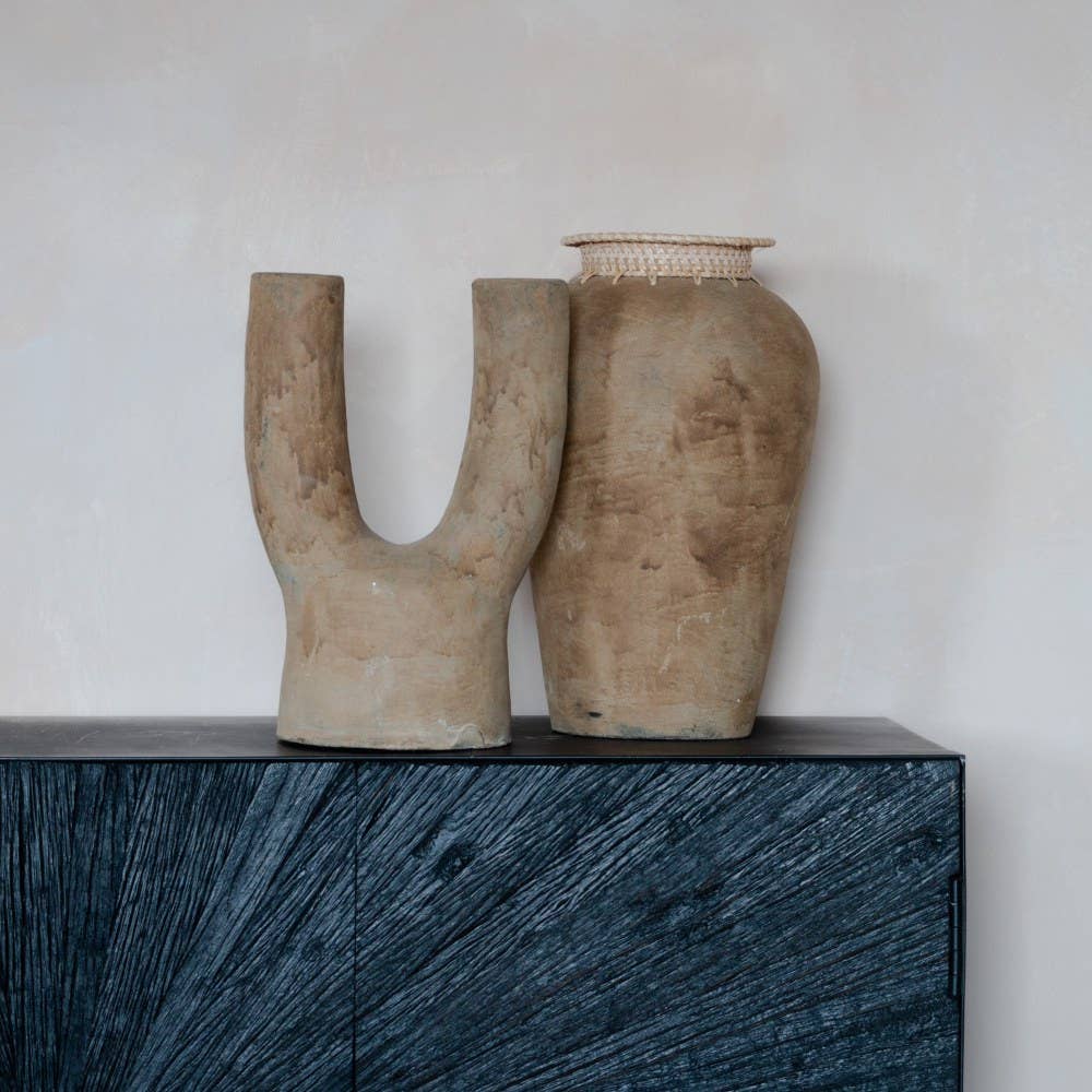 Tall Earthenware Vase