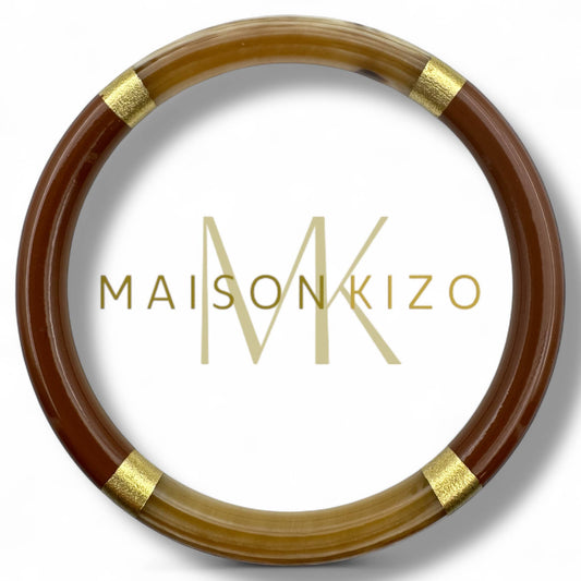 Lacquered Bangle - Milk Chocolate & Gold