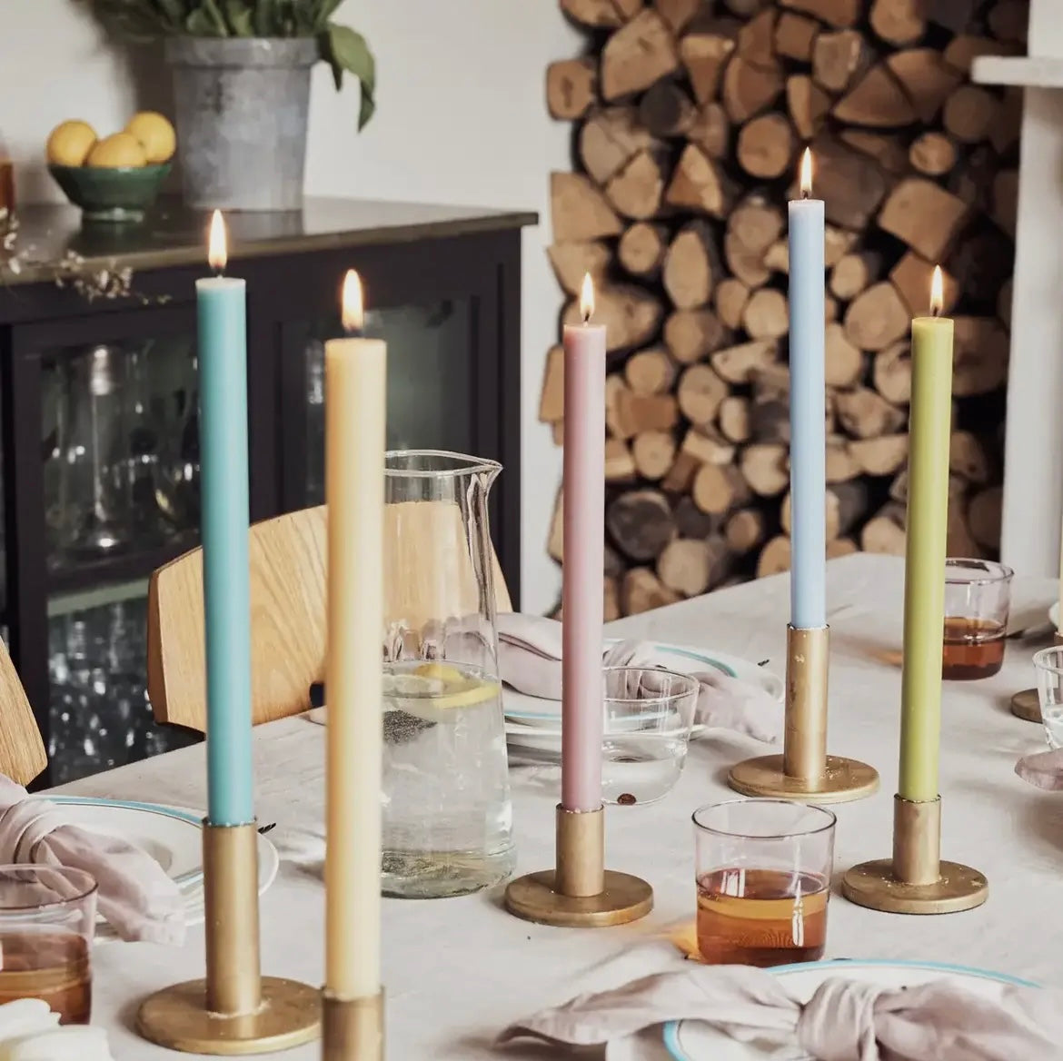 Set Of Two Dinner Candles - Various Colours