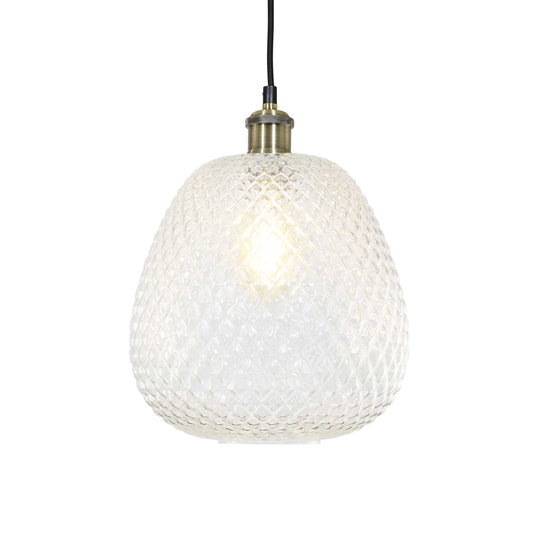 Textured Clear Glass Pendant - Genura