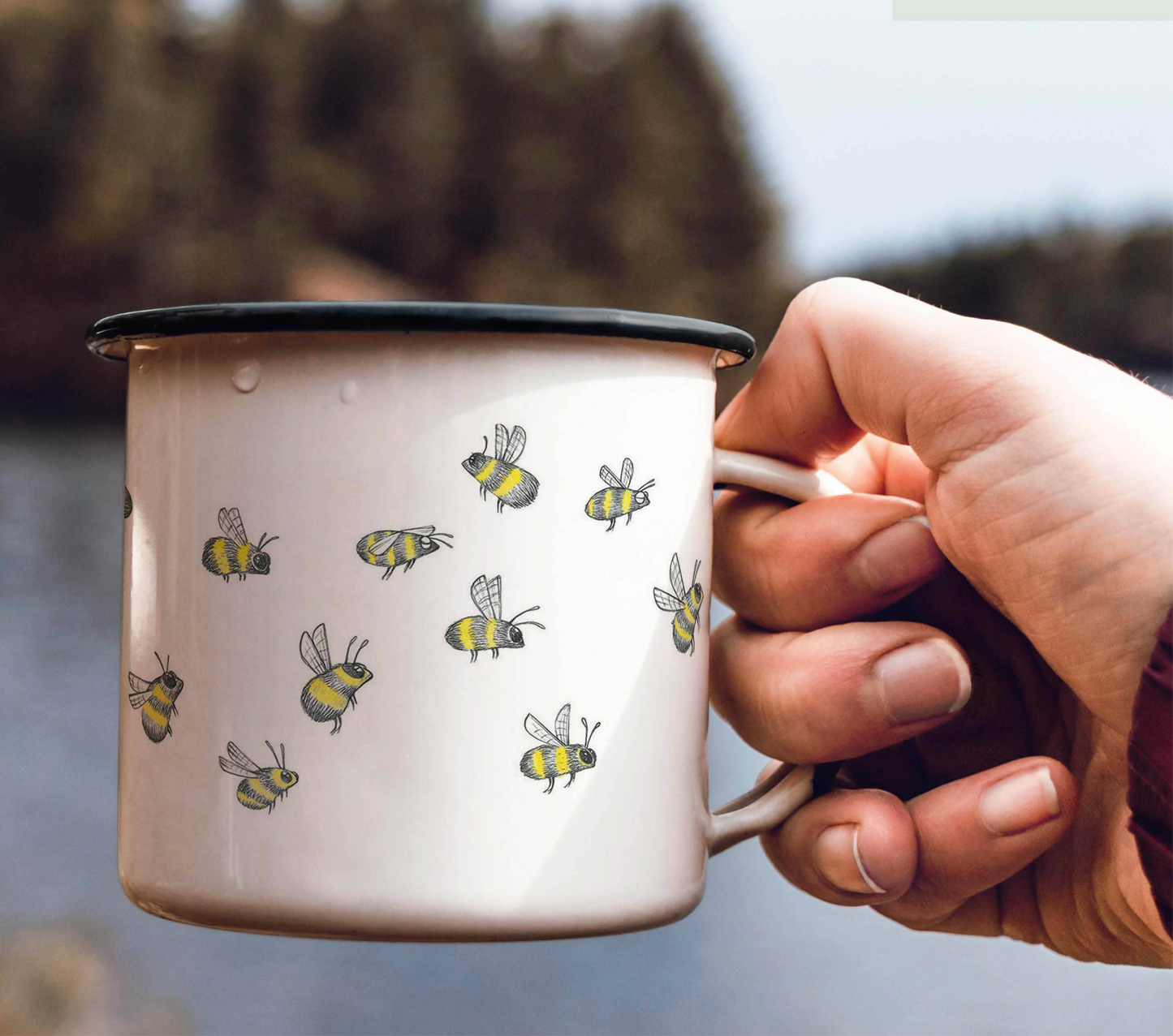 Enamel Mug - Bee Swarm