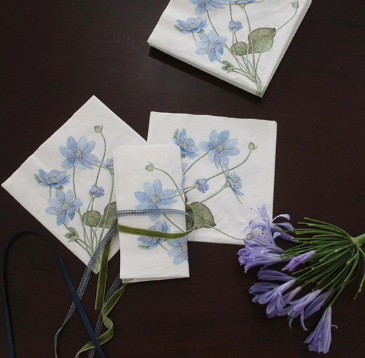 Blue Anemone Paper Napkins