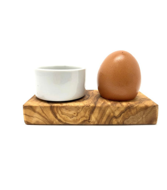 Handmade Olive Wood Egg Cup Set