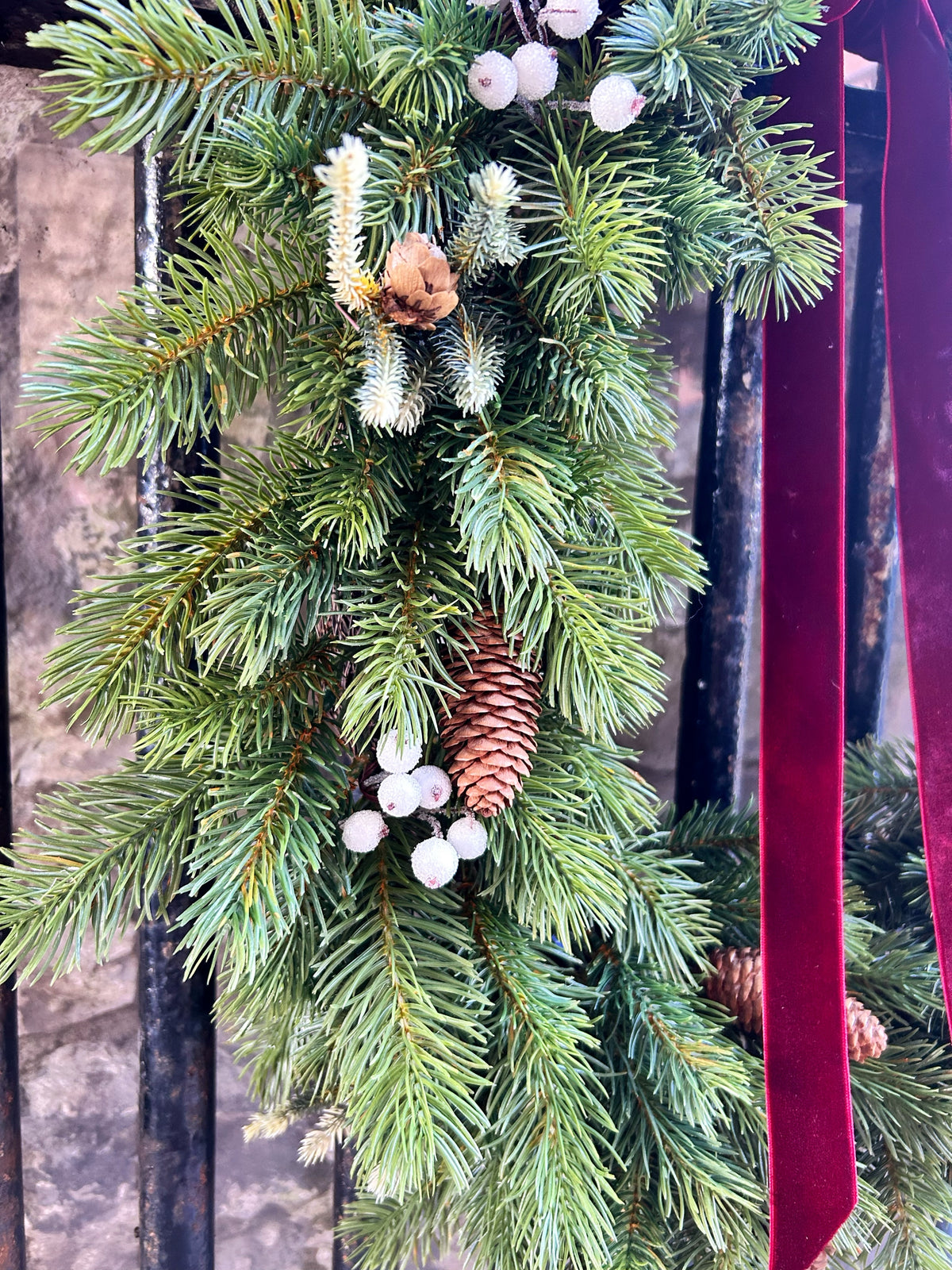 Foraged Faux Mixed Pine Wreath