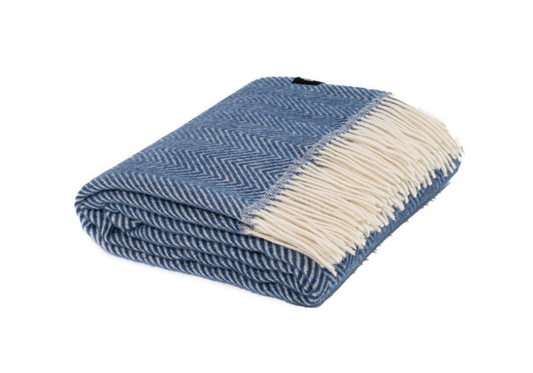 Wool Throw - Blue