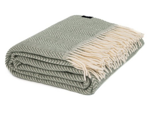 Wool Throw - Light Green