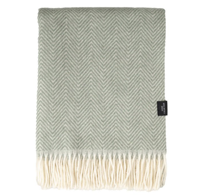 Wool Throw - Light Green