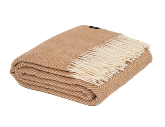 Wool Throw - Biscuit