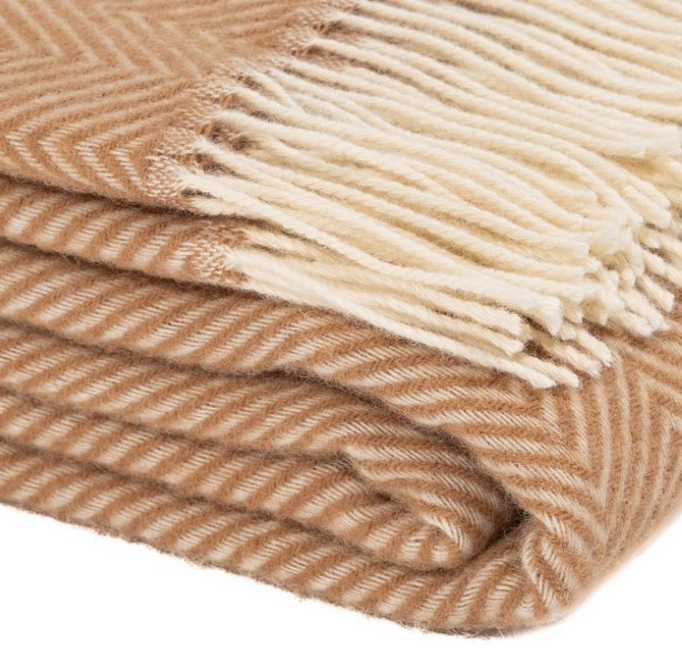 Wool Throw - Biscuit