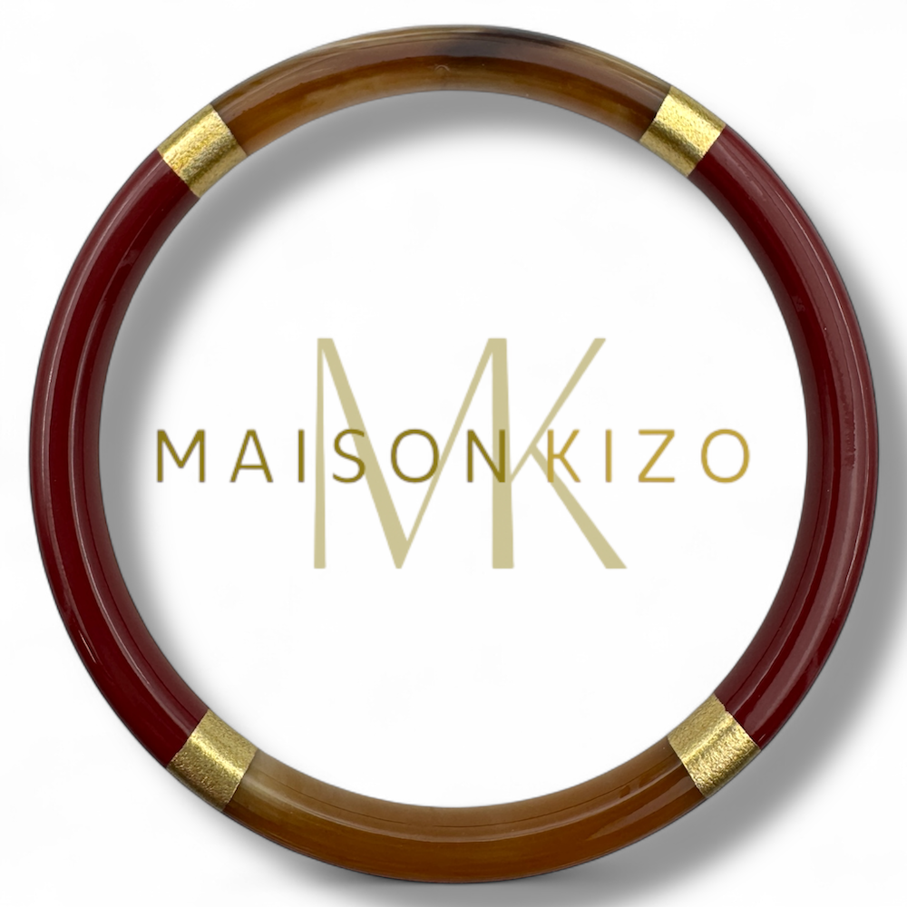 Lacquered Bangle - Bordeaux & Gold
