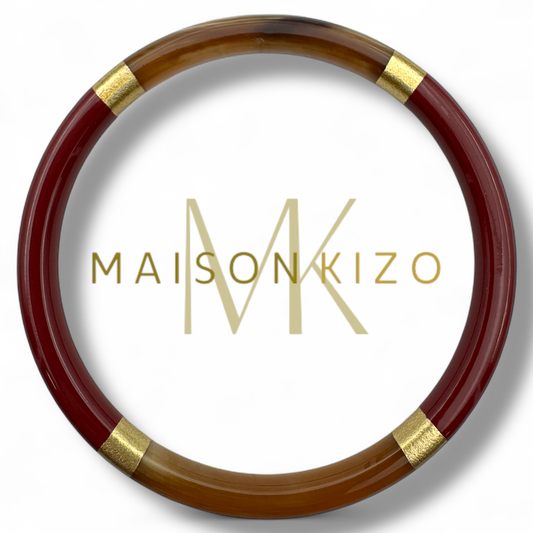 Lacquered Bangle - Bordeaux & Gold