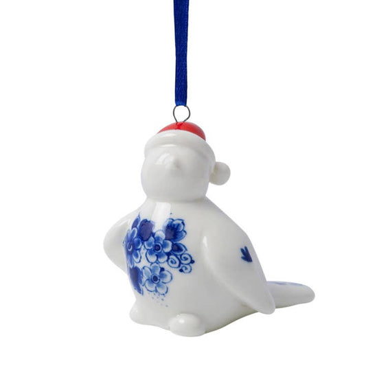 Delft Blue Christmas Bird Ornament