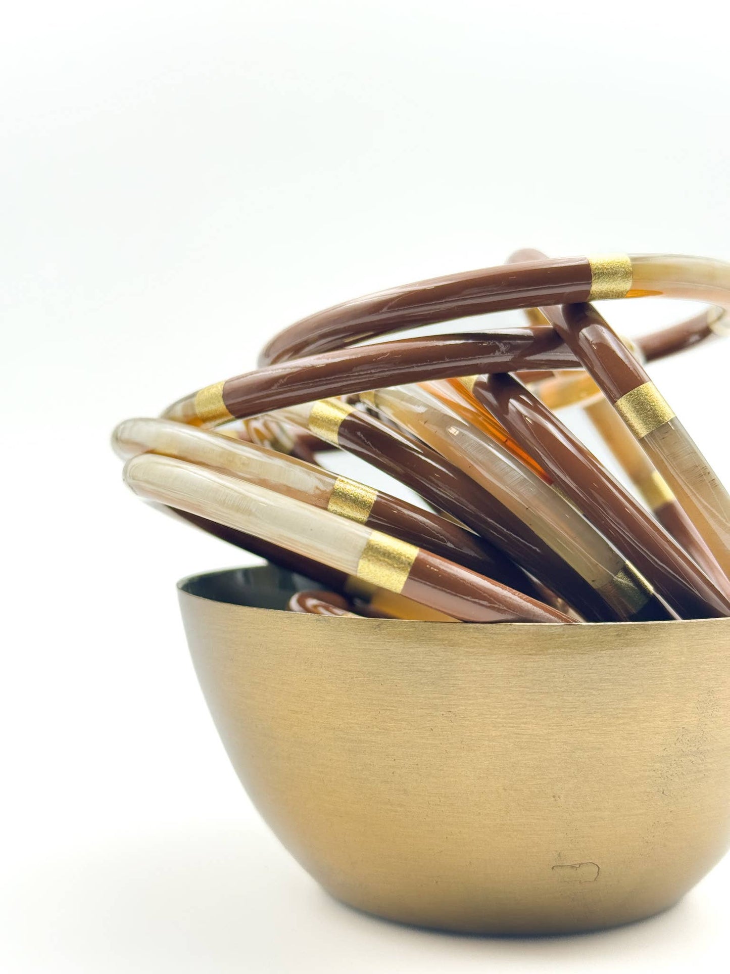 Lacquered Bangle - Milk Chocolate & Gold