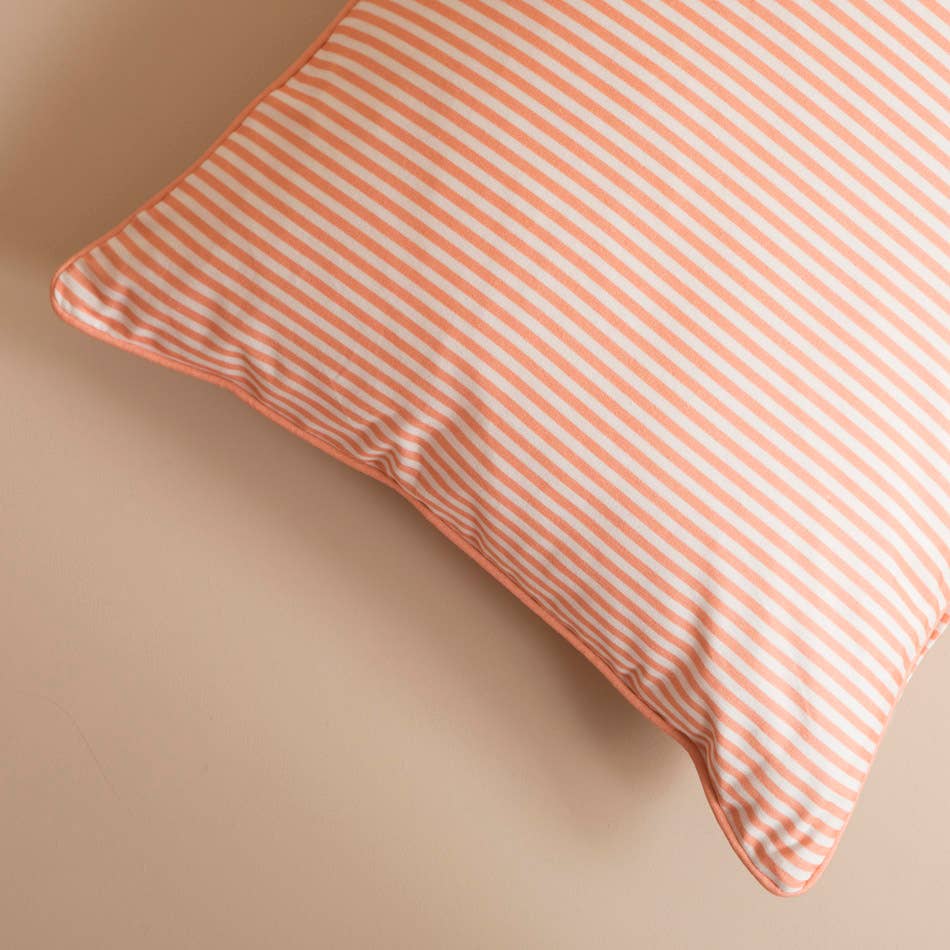 Salmon Stripe Cotton Cushion