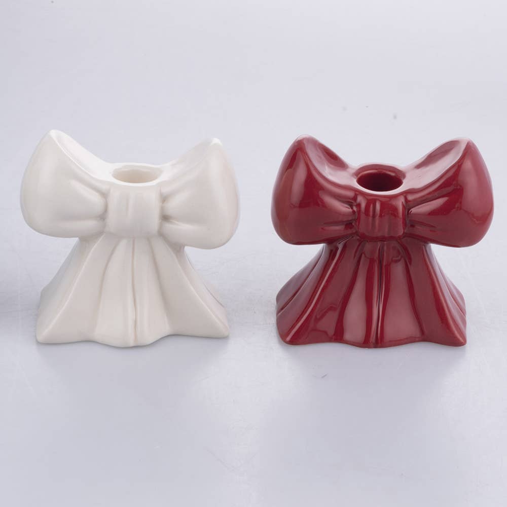 Ceramic Bow Candle Holder