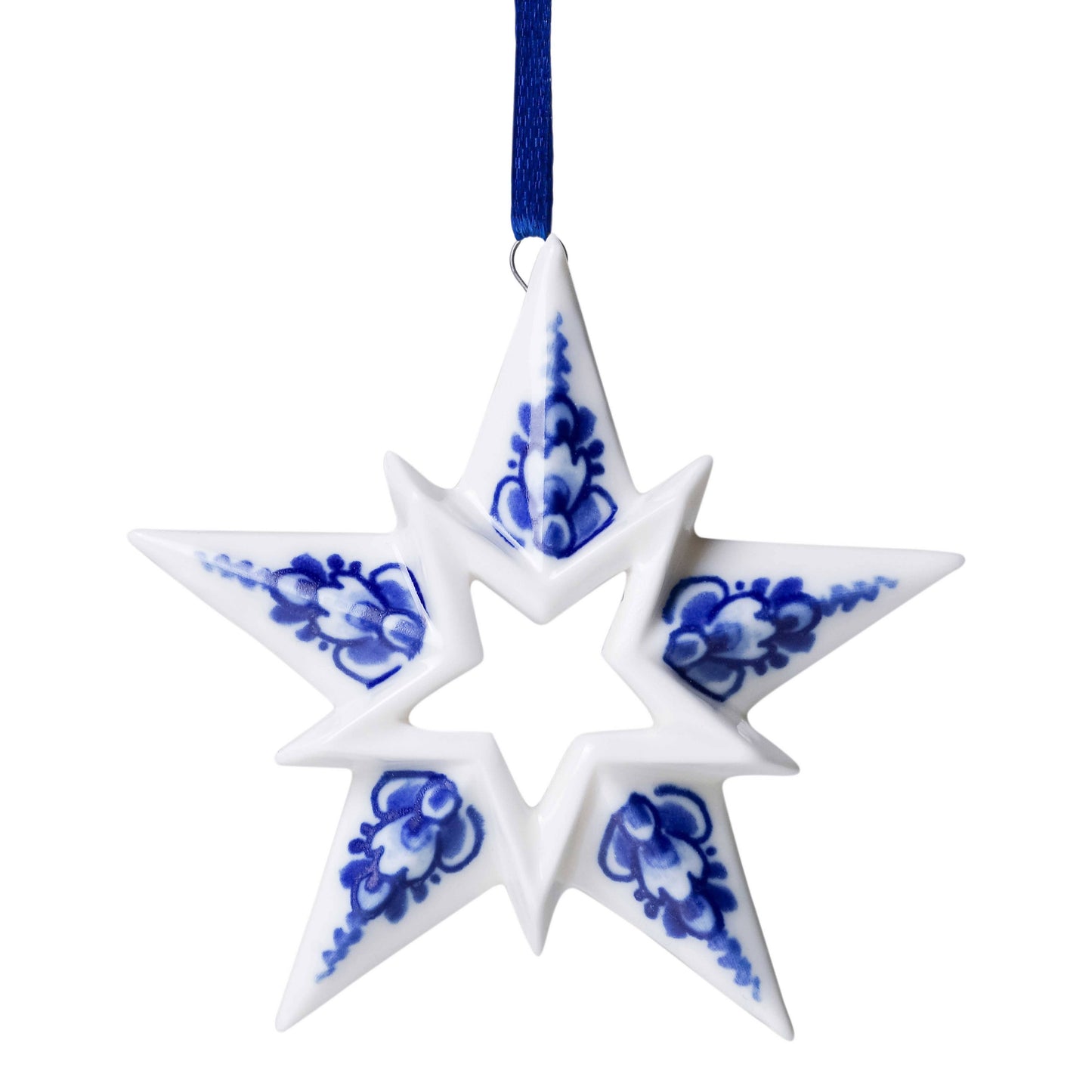 Delft Blue Open Star Christmas Ornament