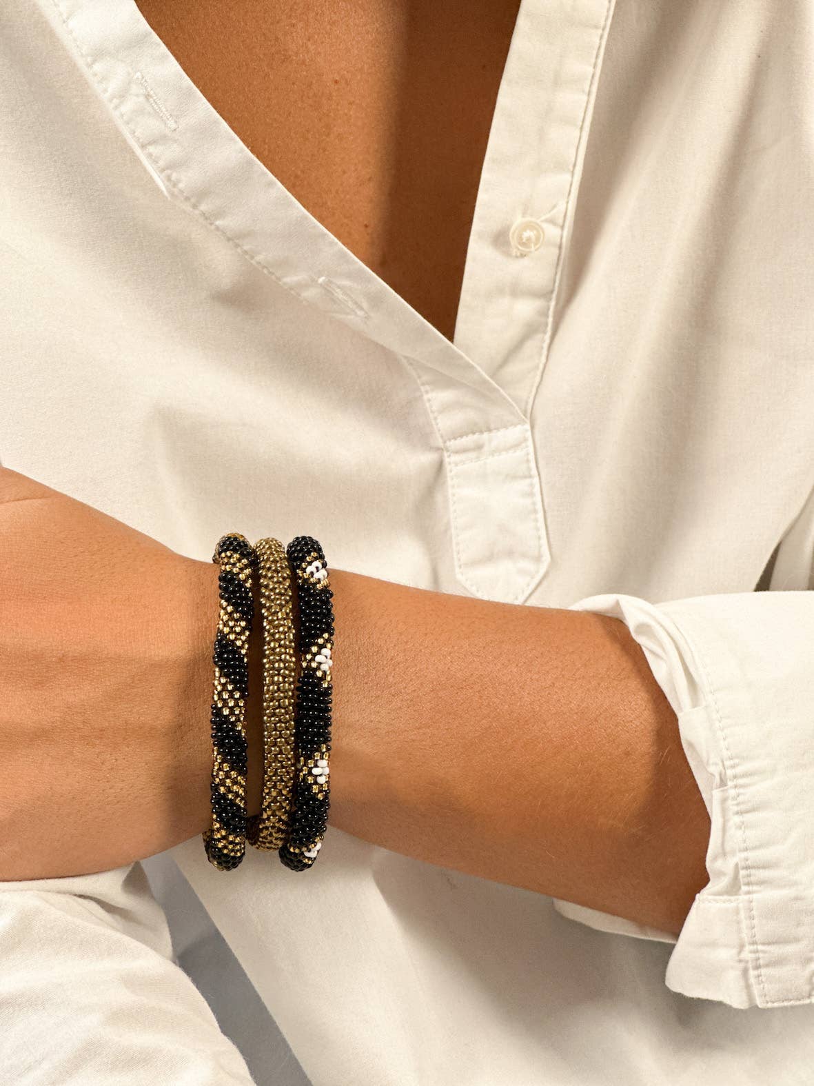Nepali Handmade Bronze Beaded Bracelet