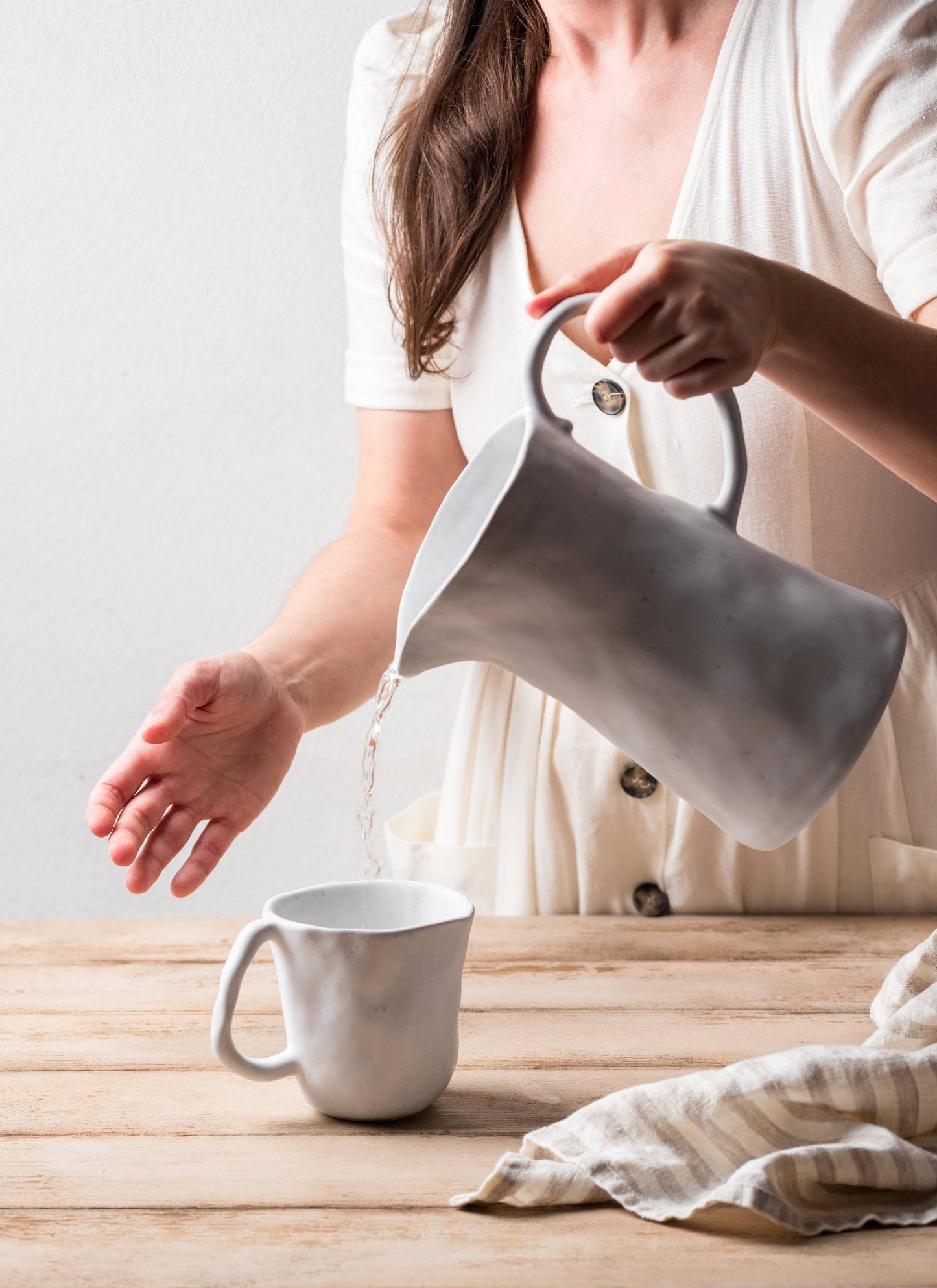 Nature Shape White Pitcher