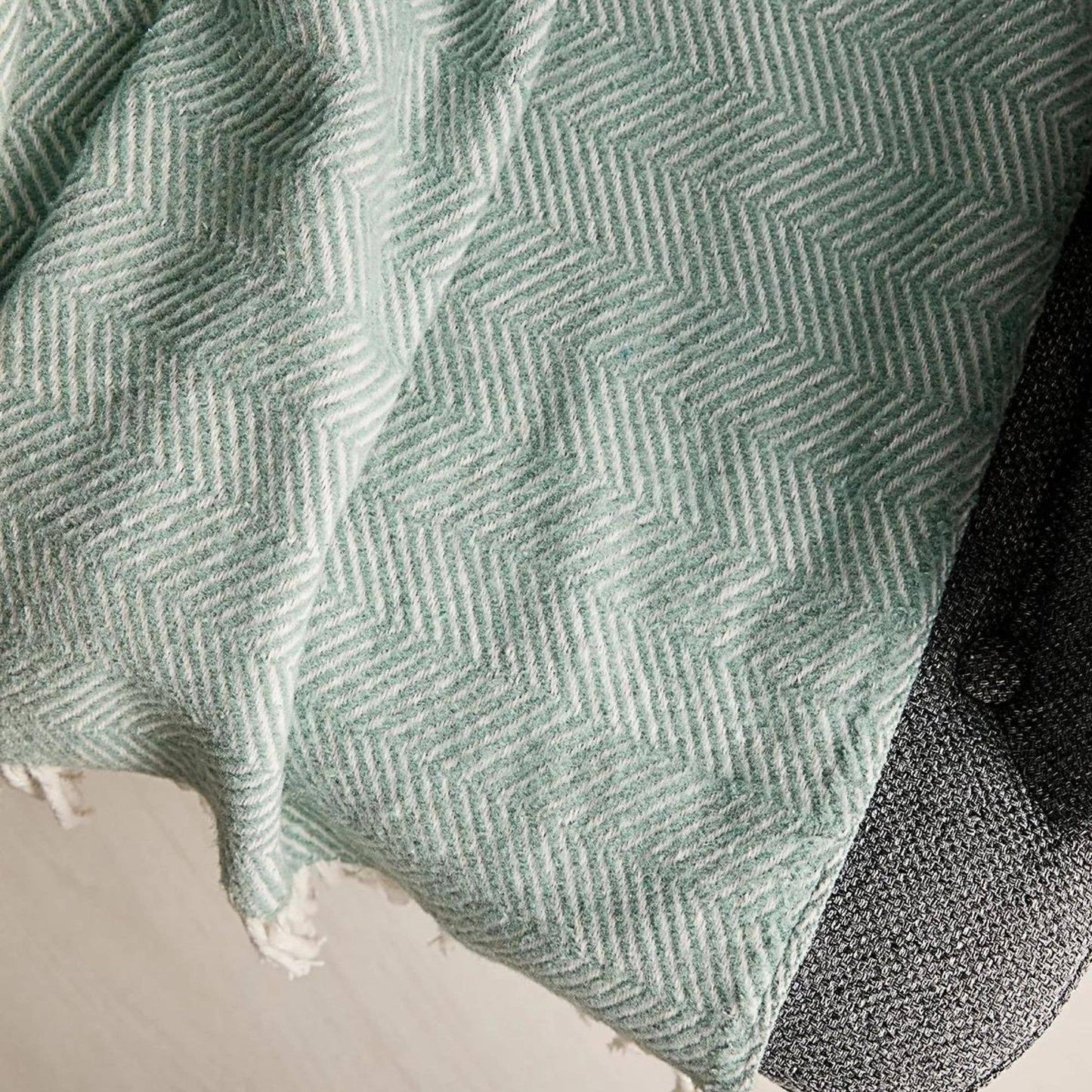 Herringbone Throw Blanket - Mint