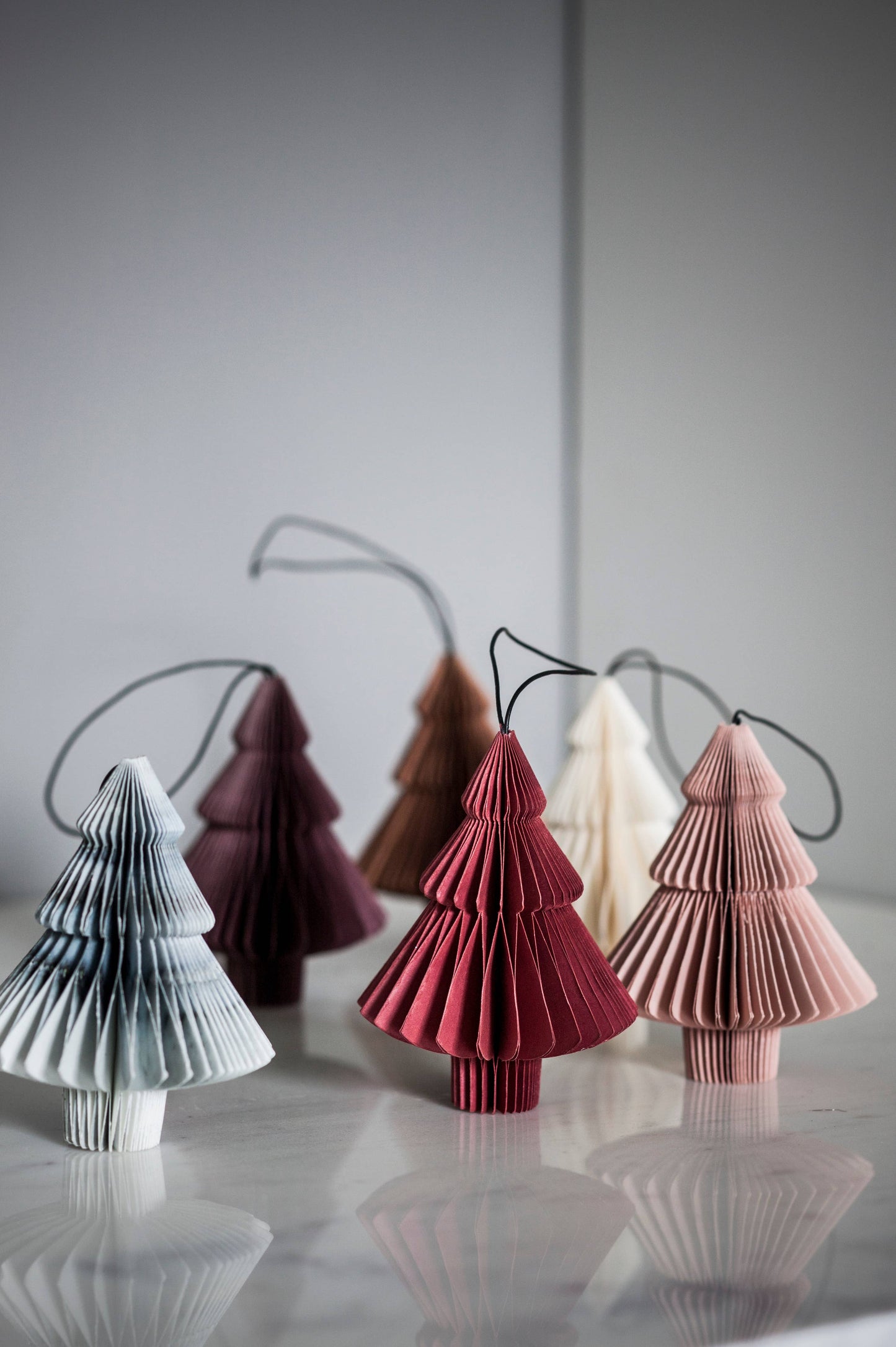 Paper Tree Decoration in Burgundy