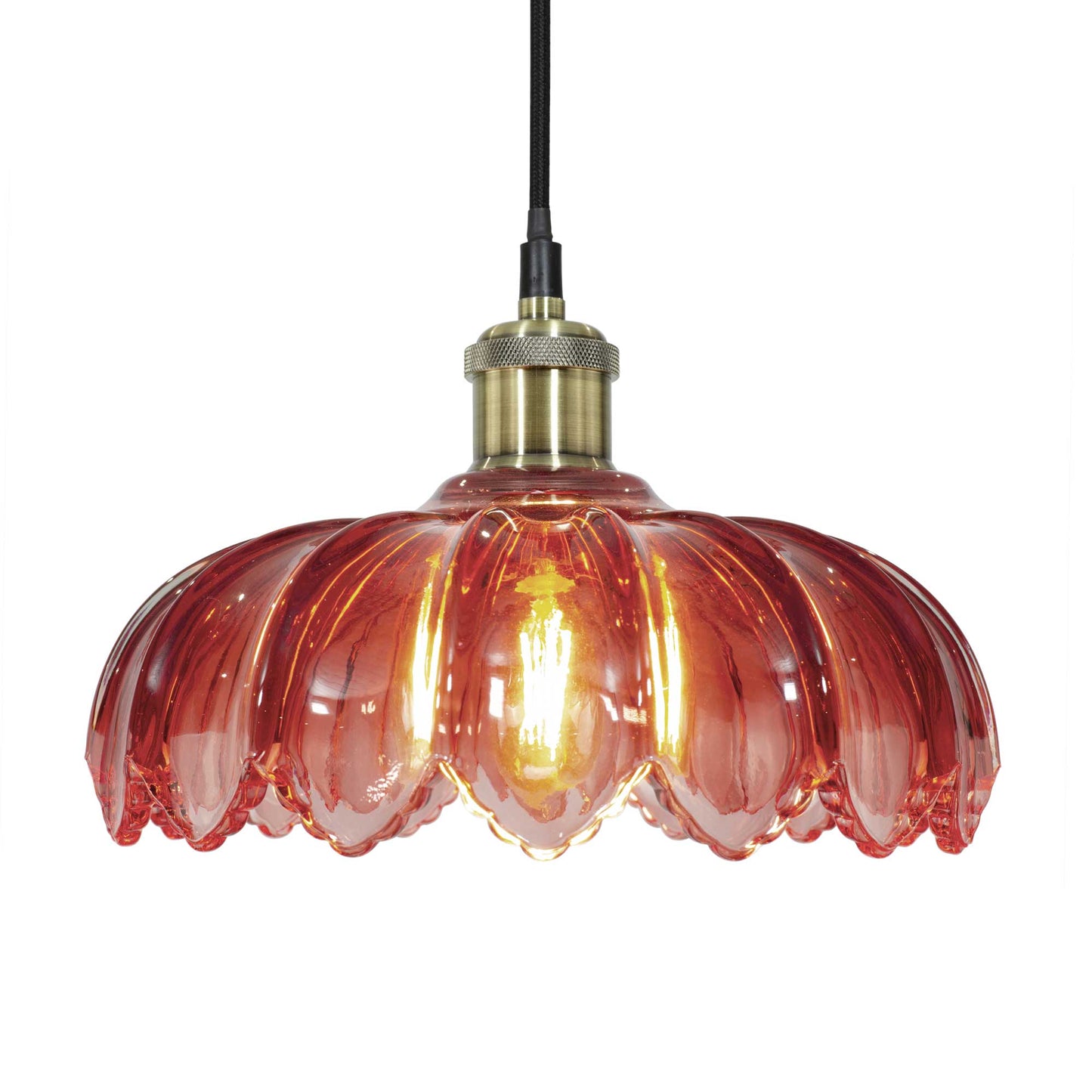 Pétale Coloured Glass Suspension: Green