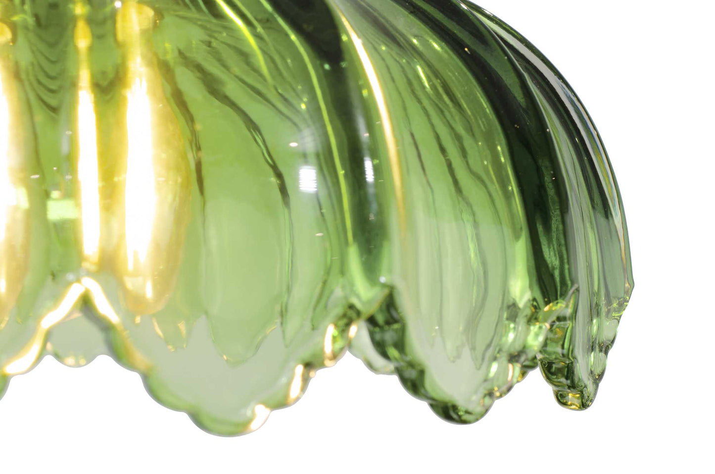 Pétale Coloured Glass Suspension: Green