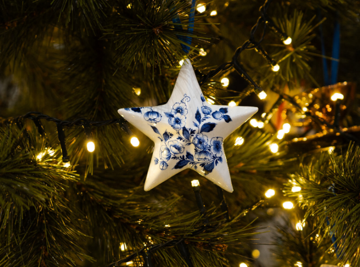 Delft Blue Christmas Star Pendant