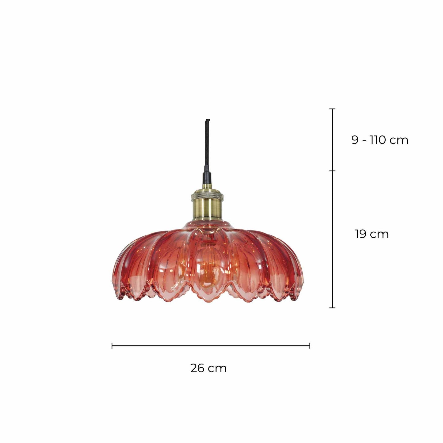 Pétale Coloured Glass Suspension: Green