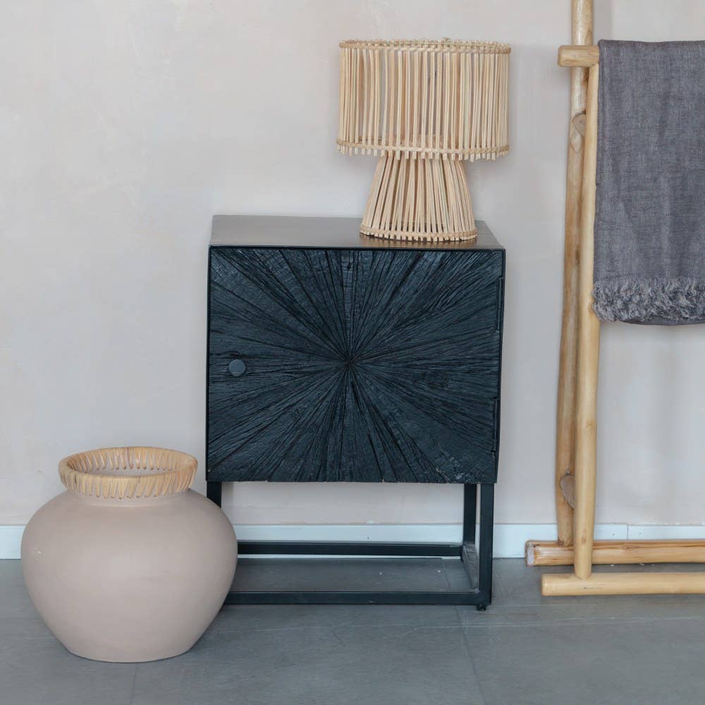 Emi Earthenware Pot With Rattan Collar
