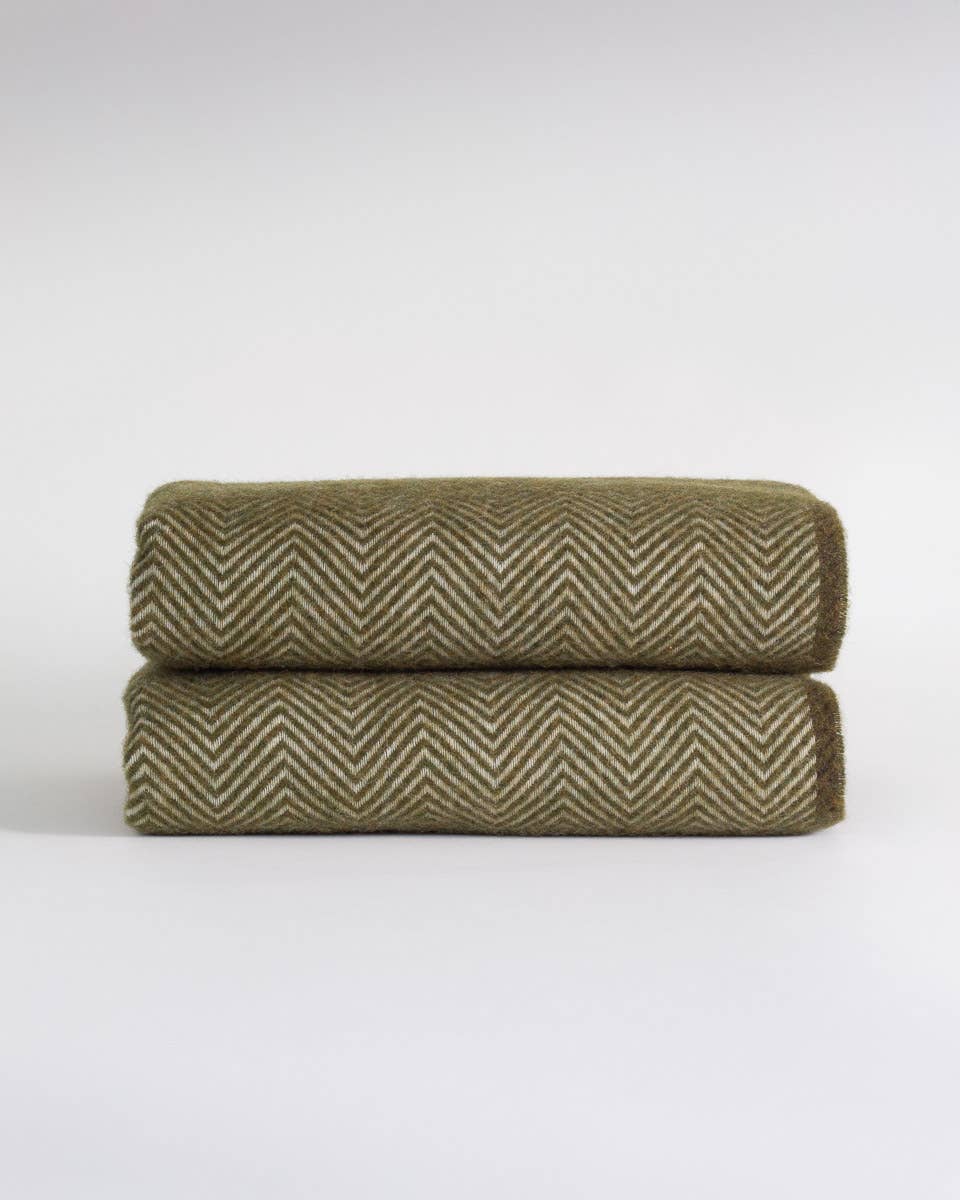 Denver Throw Blanket in Olive Green
