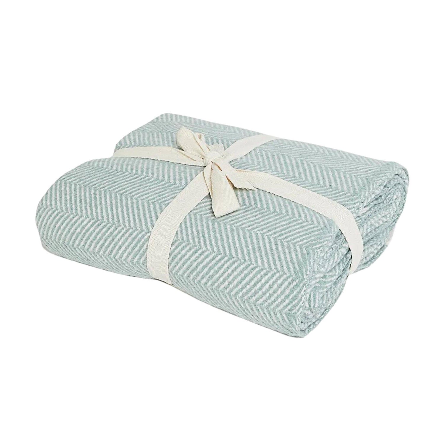 Herringbone Throw Blanket - Mint