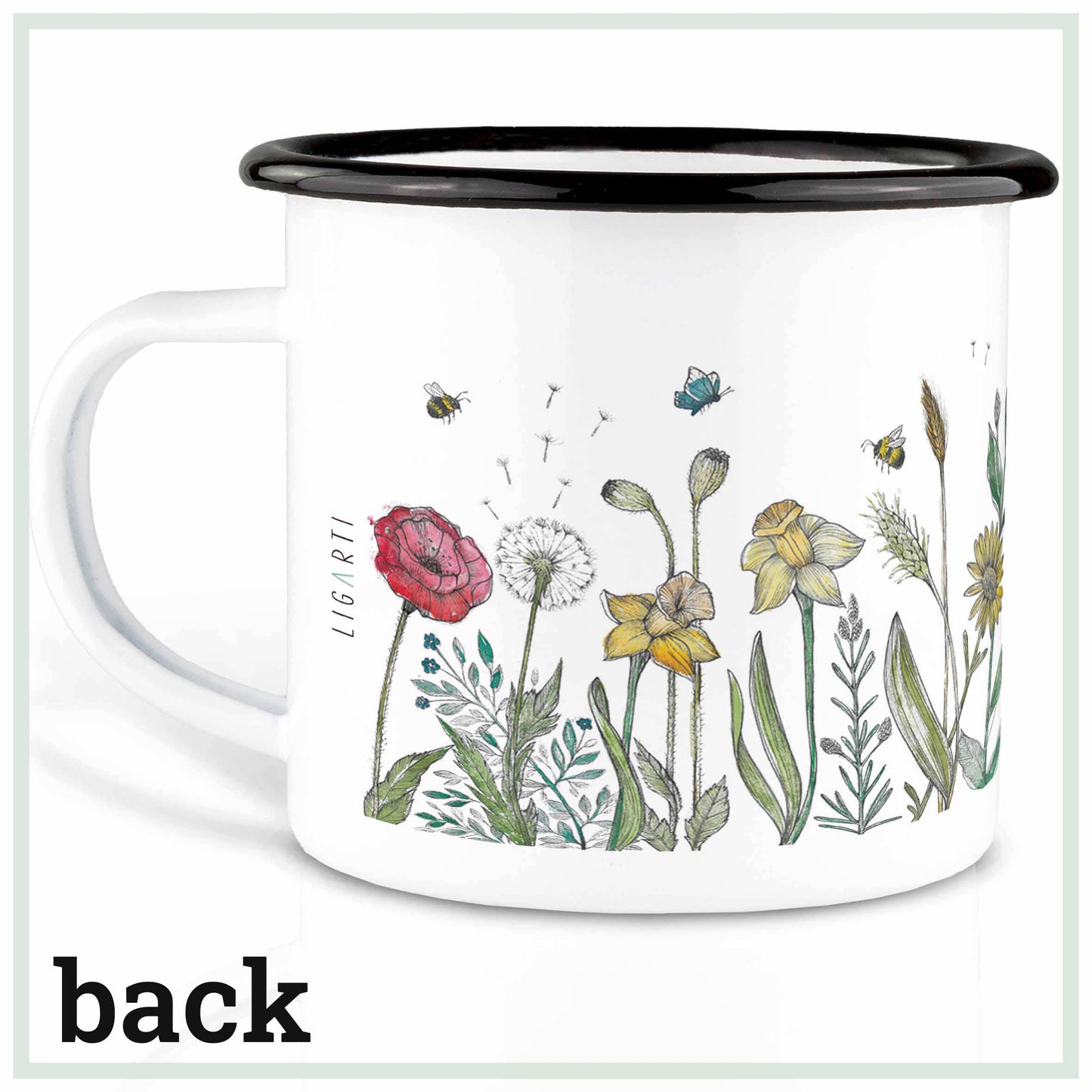Enamel mug - flower meadow