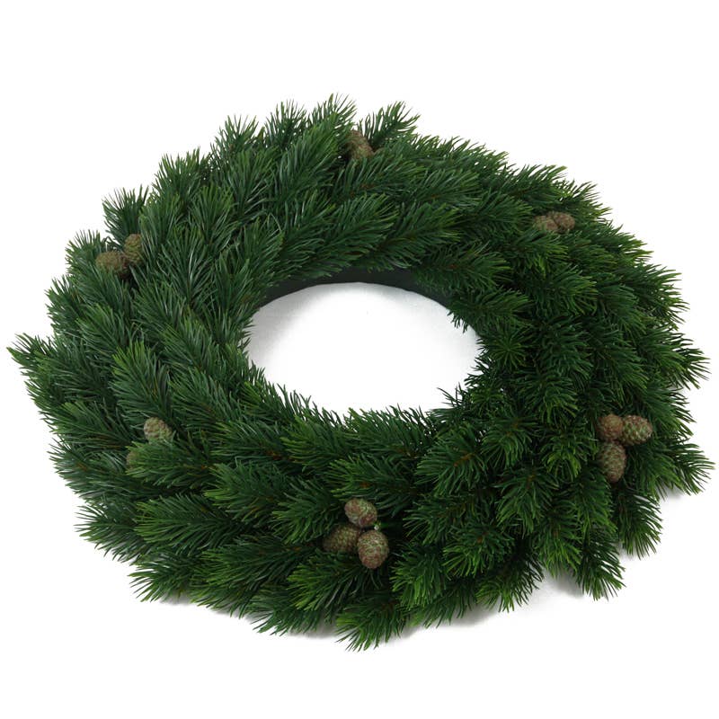 Simple Fir Wreath with Pinecones
