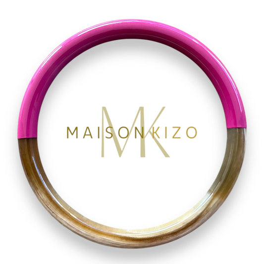 Lacquered Bangle - Fuchsia & Brown