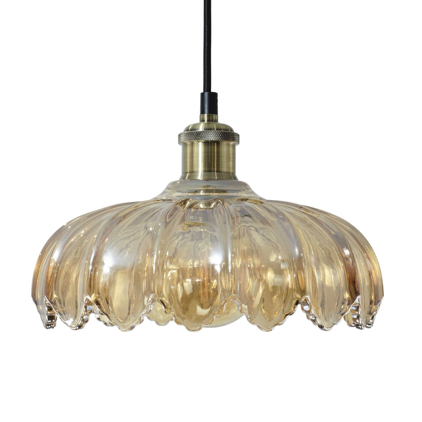 Pétale Coloured Glass Suspension: Green