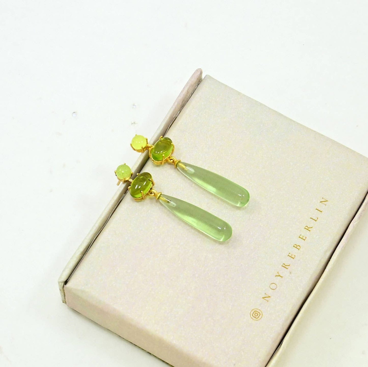 Jana Earrings – Green Amethyst & Jade