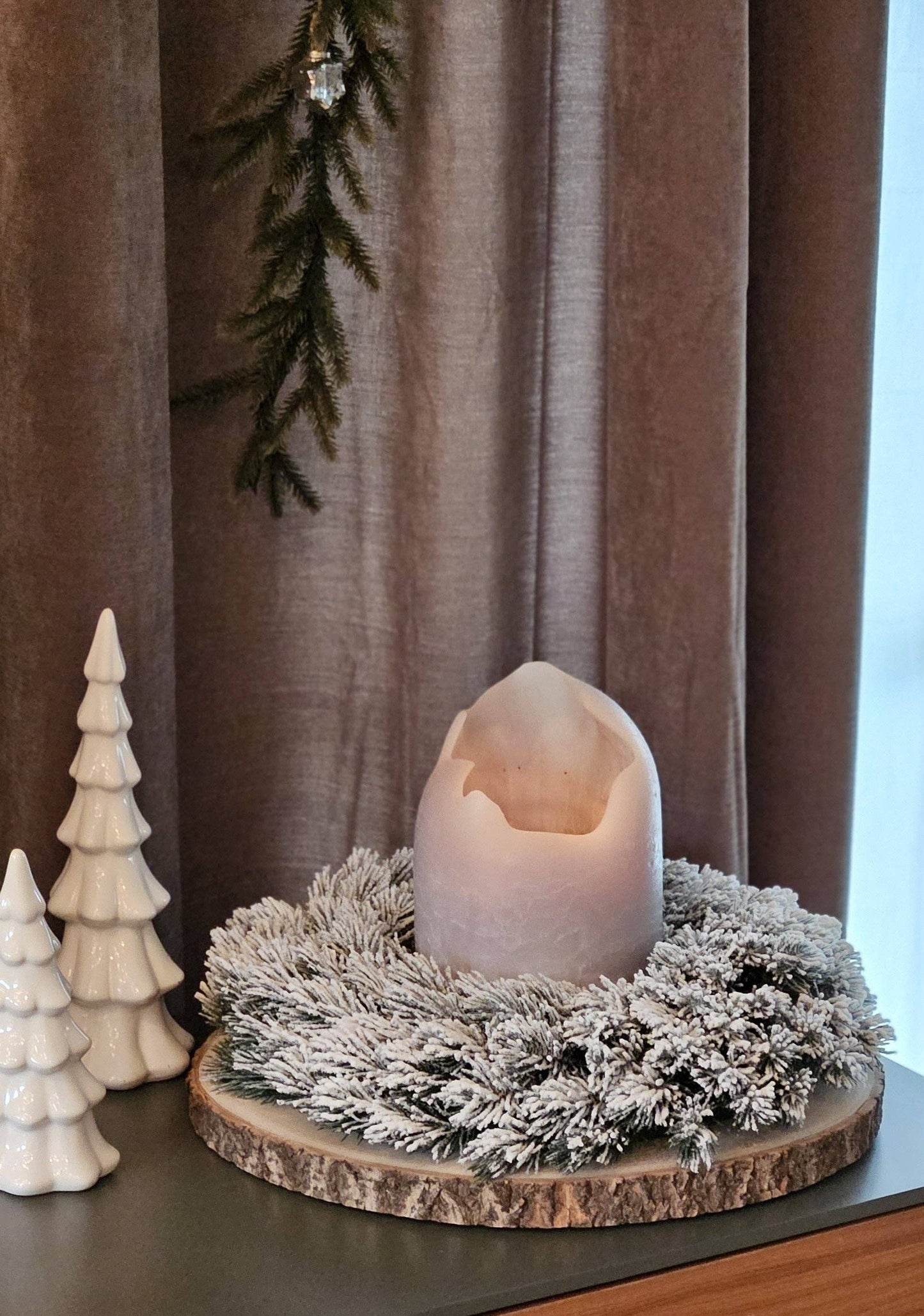 Artificial Snow Covered Christmas Wreath
