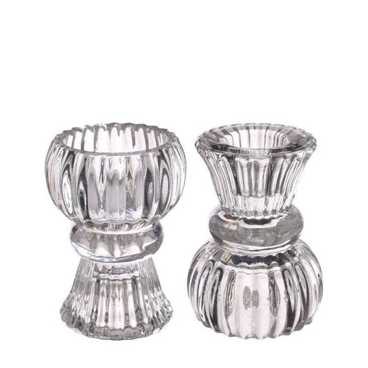 Nora Glass Candle Holder - Clear