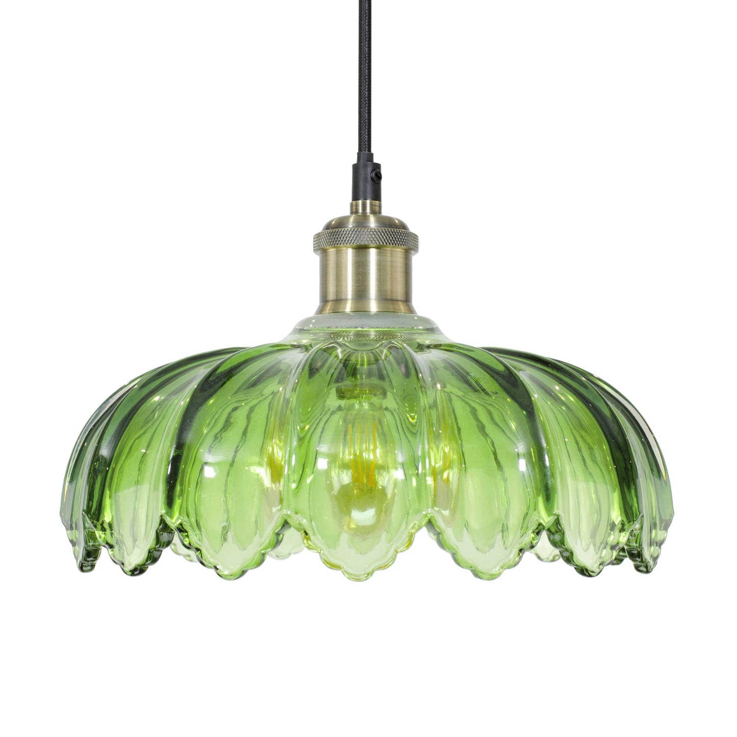Pétale Coloured Glass Suspension: Green