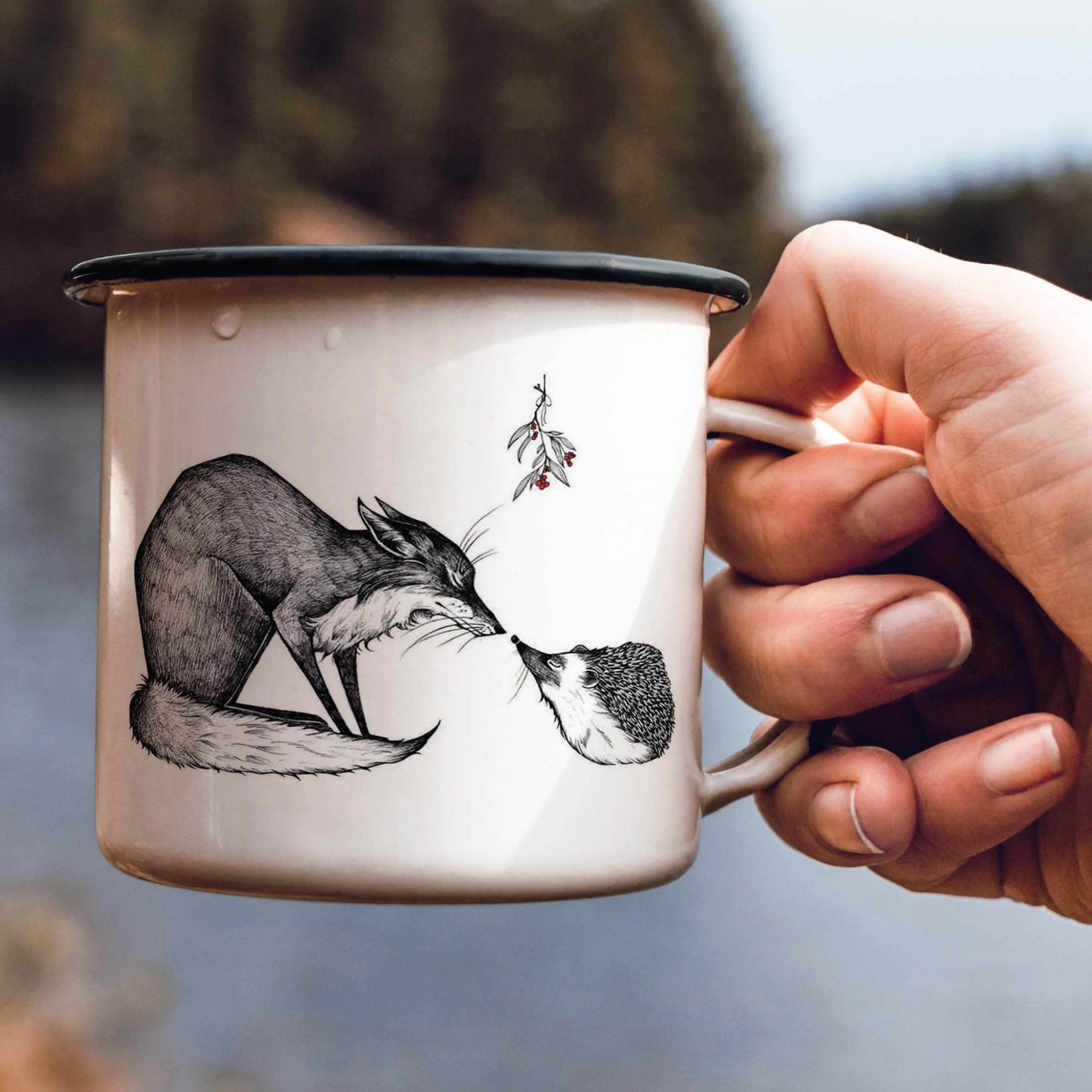 Enamel Mug - Fox & Hedgehog